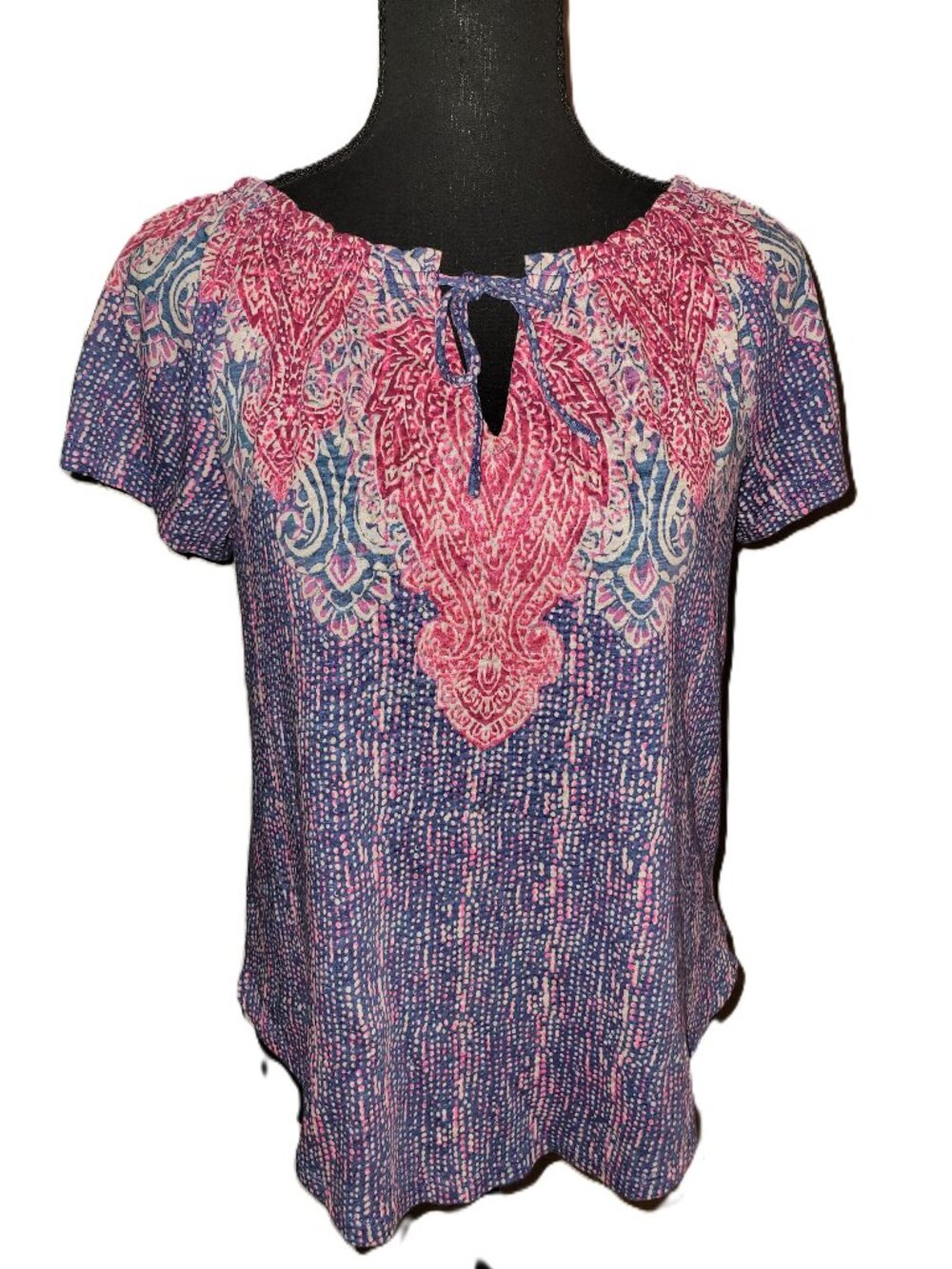 Lucky Brand Pink/Periwinkle Boho Top - XS